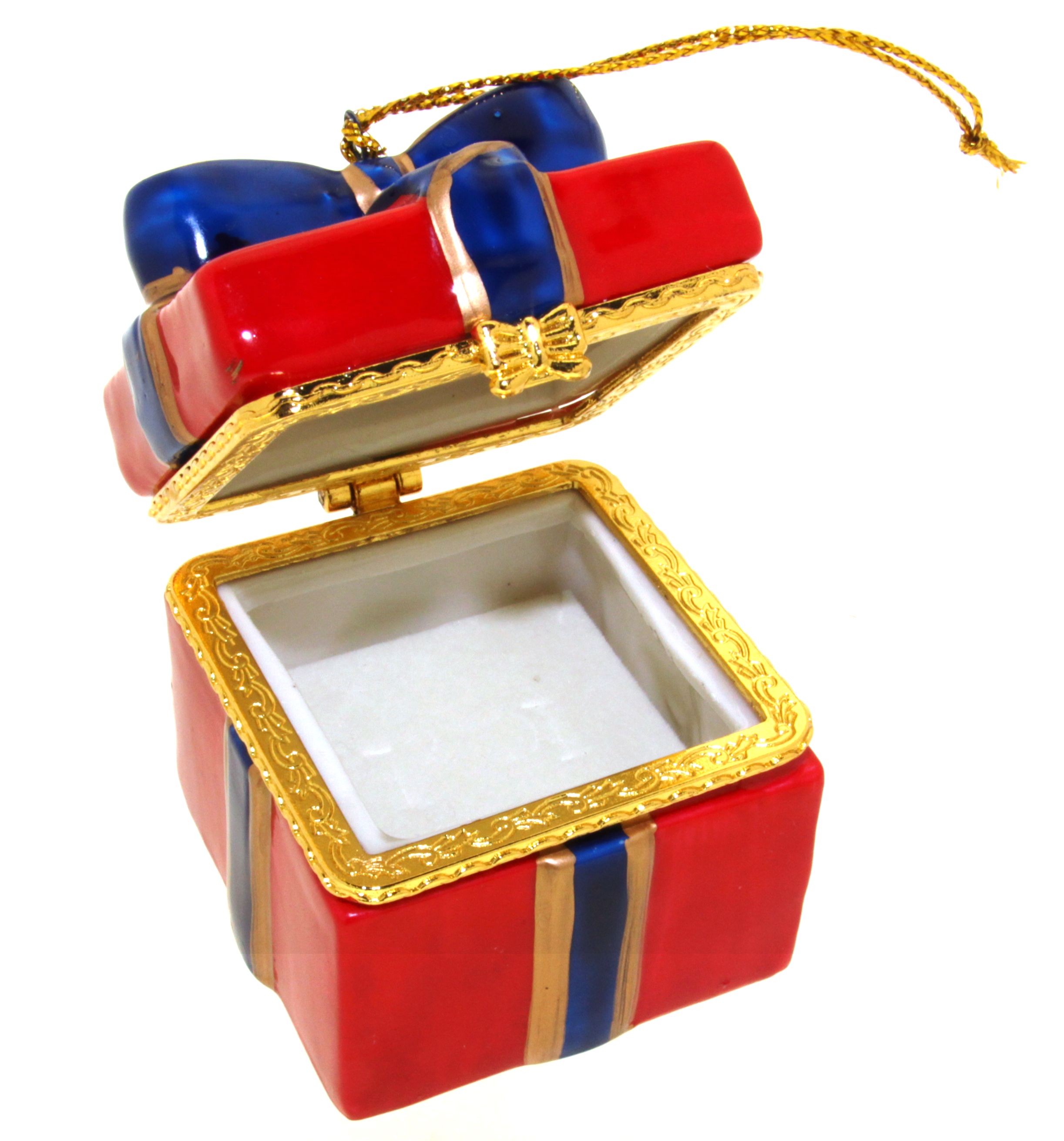 Keramik Geschenkbox mit blauen Schleife