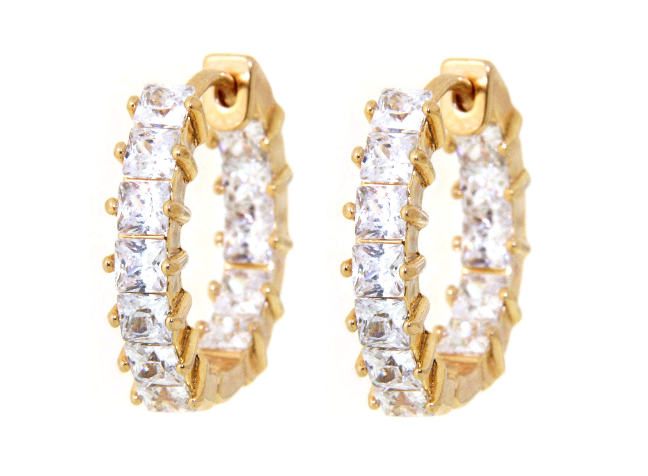 Creolen mit Zirkonia (front and back)