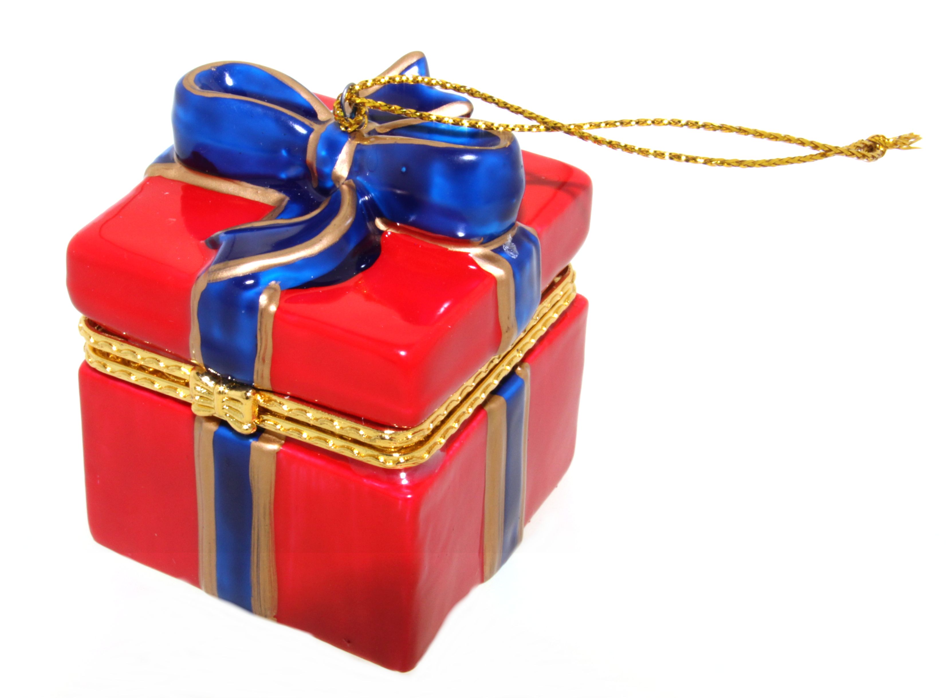 Keramik Geschenkbox mit blauen Schleife