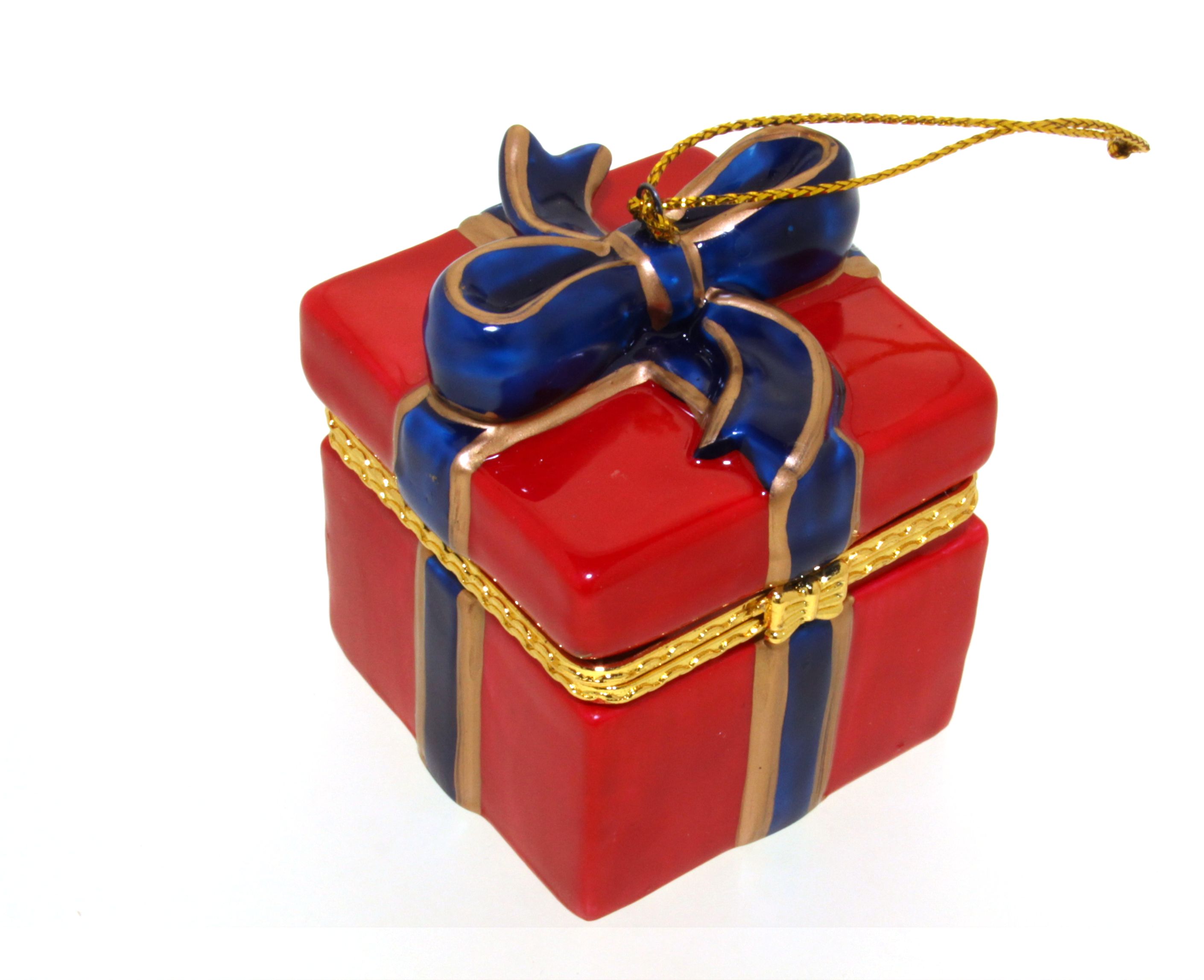 Keramik Geschenkbox mit blauen Schleife