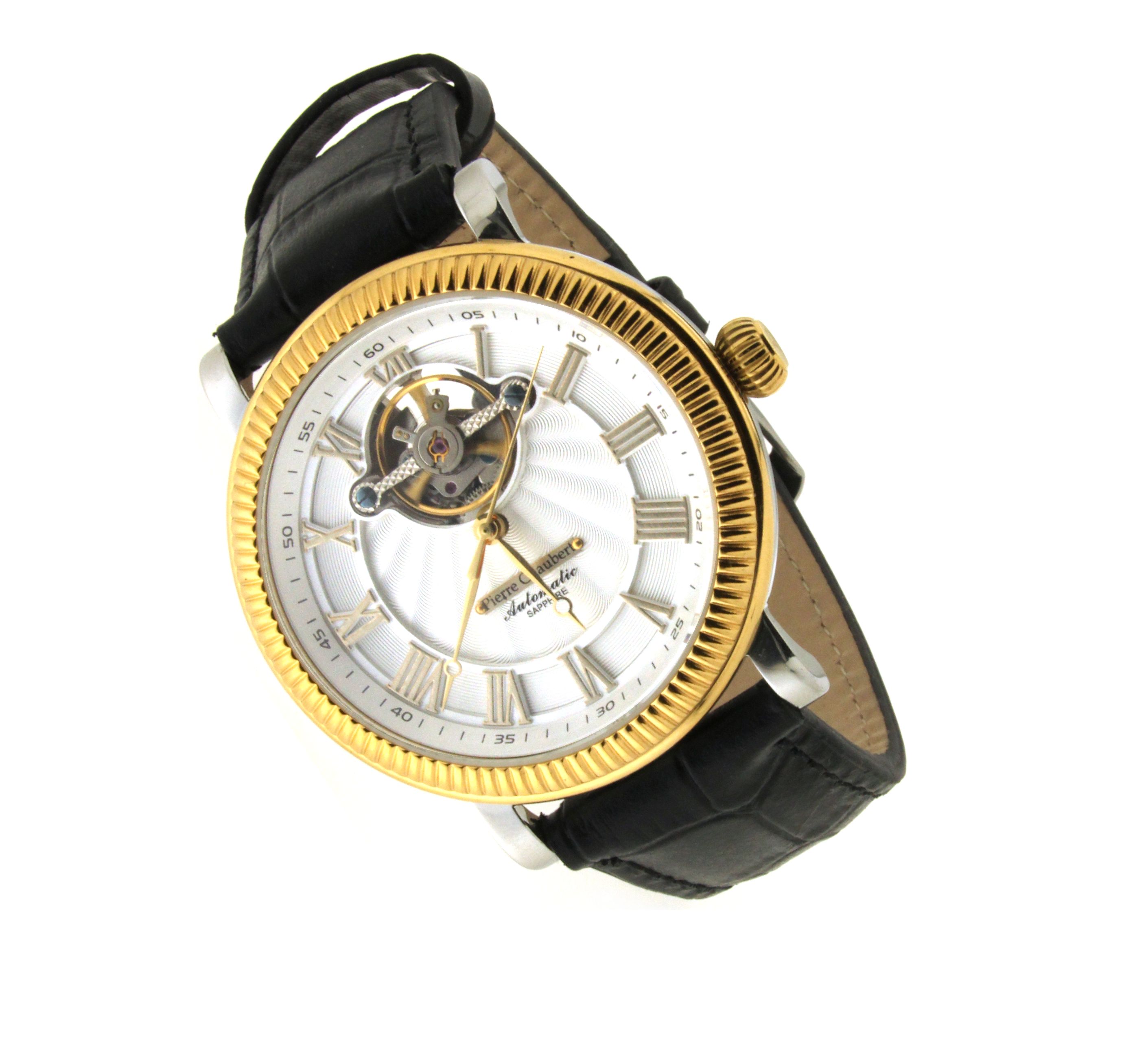Herrenuhr Automatik Pierre Chaubert mit offener Unruh