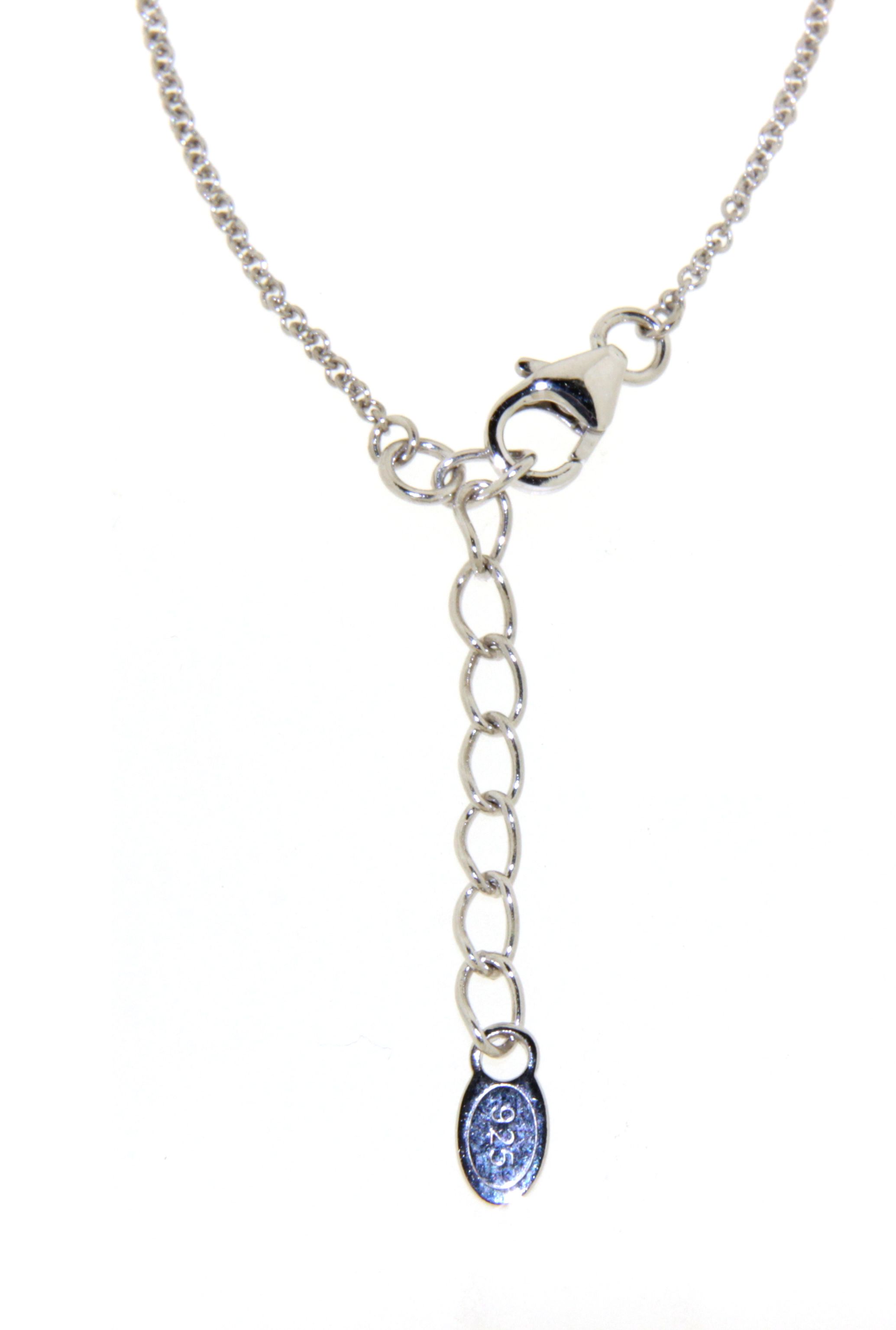 Kette aus 925 Silber hat 3 Anhänger mit Zirkonia