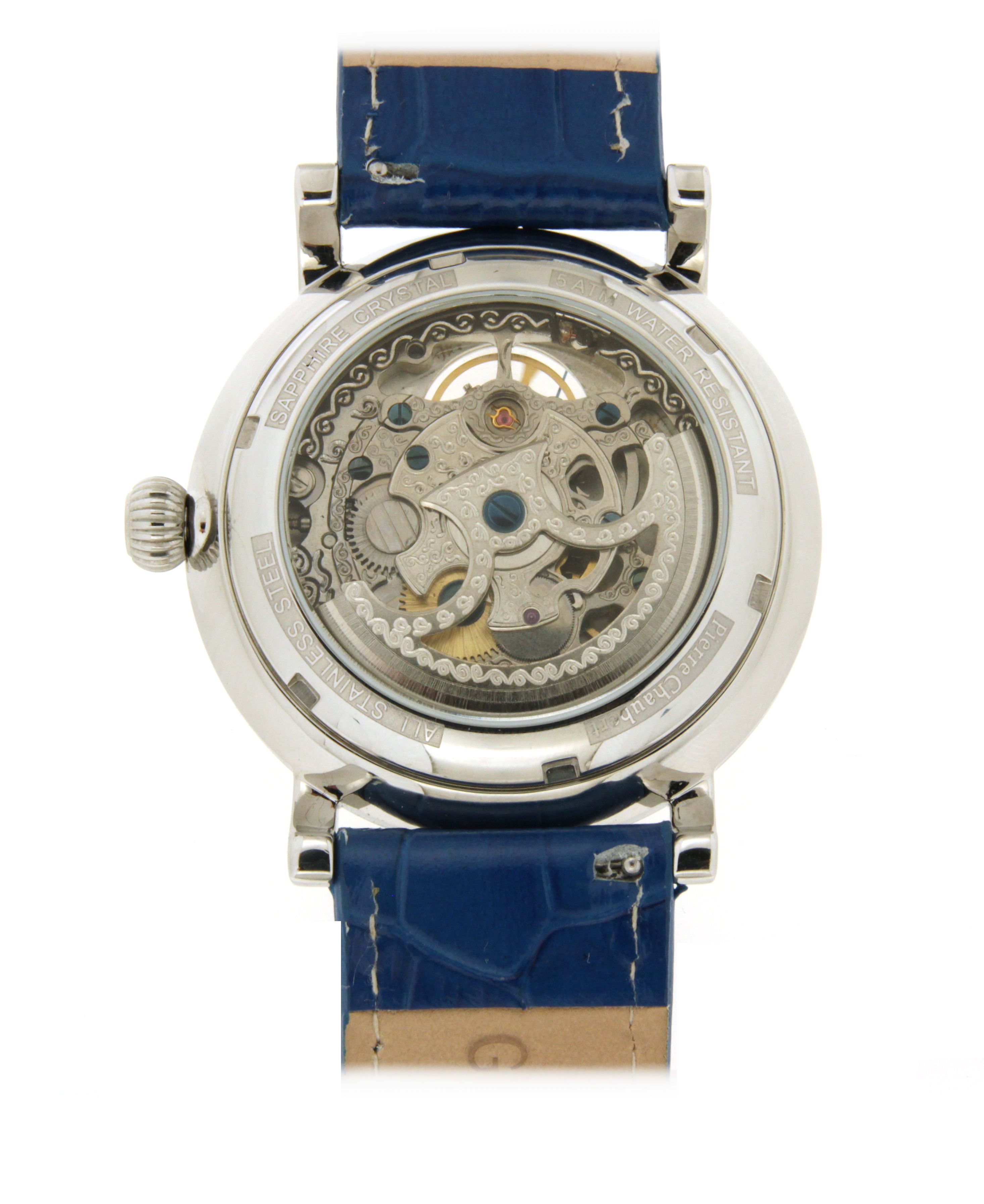 Herrenuhr Automatik Pierre Chaubert mit offener Unruh