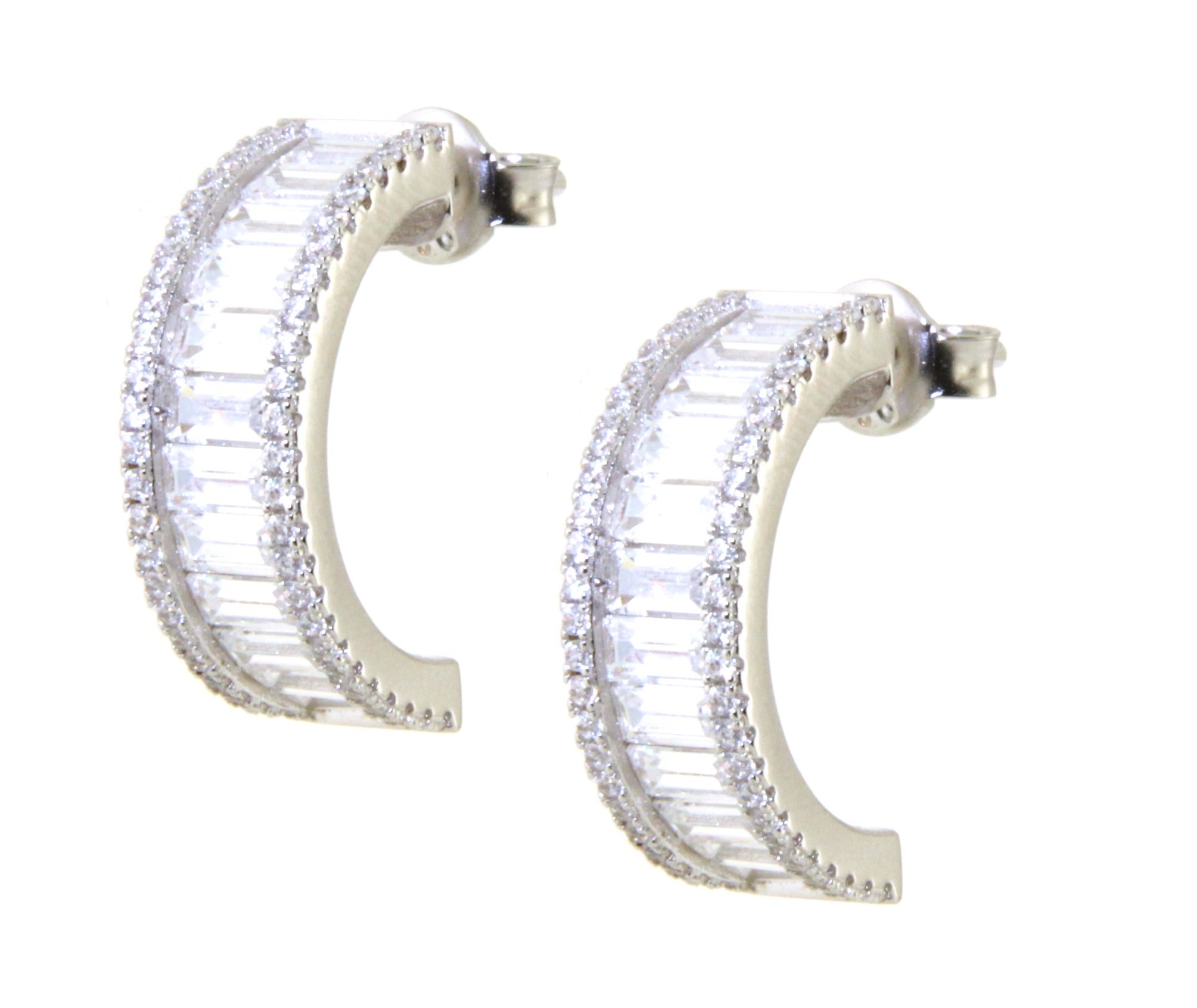 Creolen Stecker mit Zirkonia