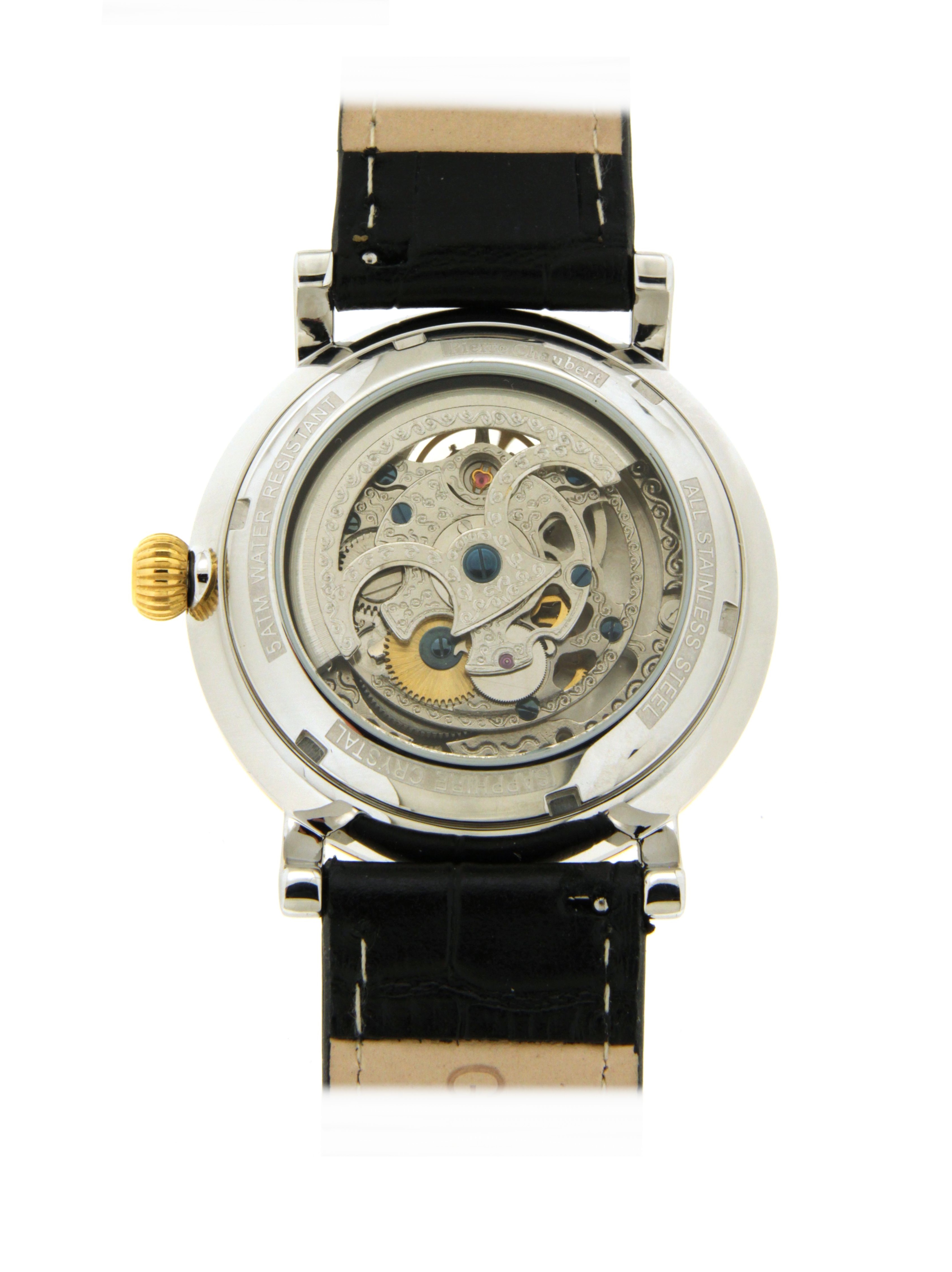 Herrenuhr Automatik Pierre Chaubert mit offener Unruh
