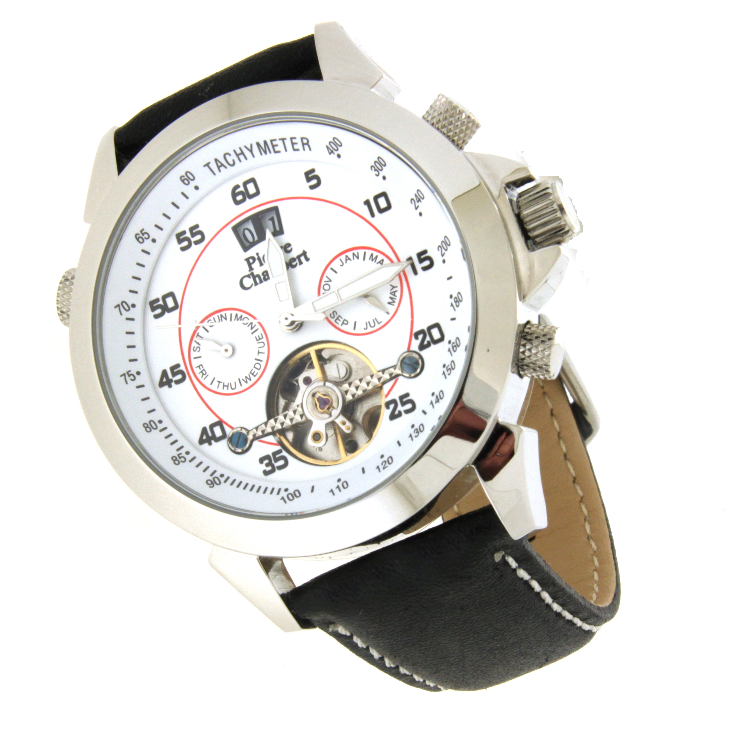 Herrenuhr Pierre Chaubert mit offener Unruh