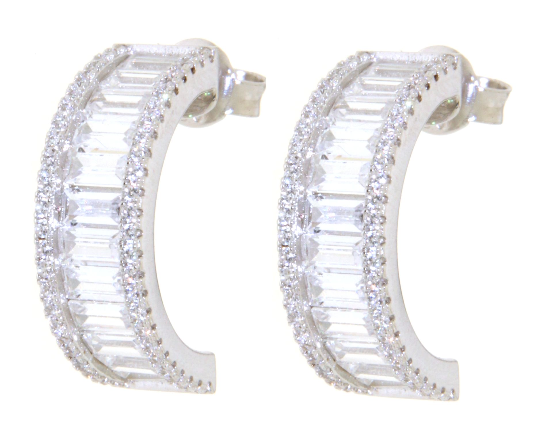 Creolen Stecker mit Zirkonia