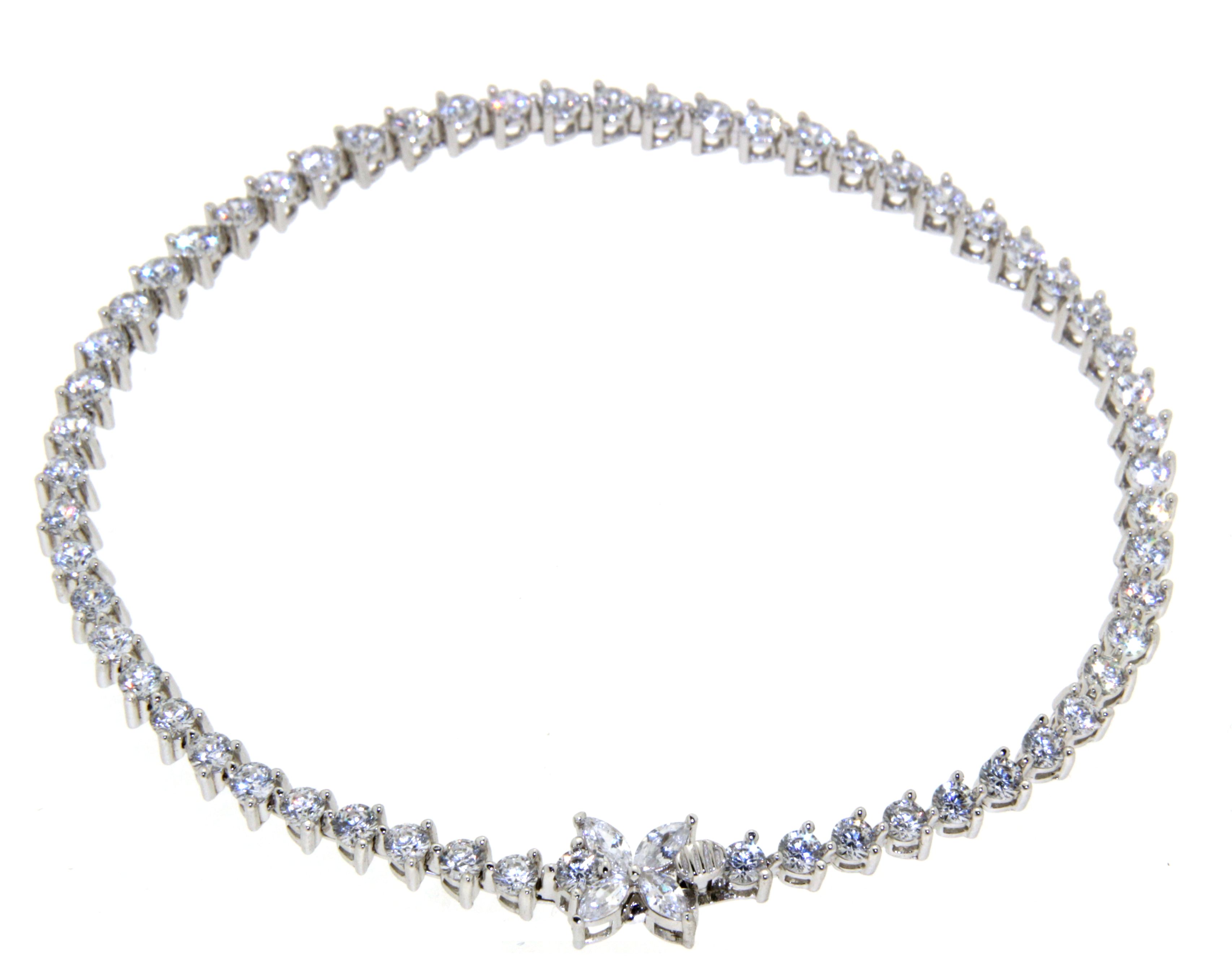 Silber Tennisarmband mit Schmuckschließe