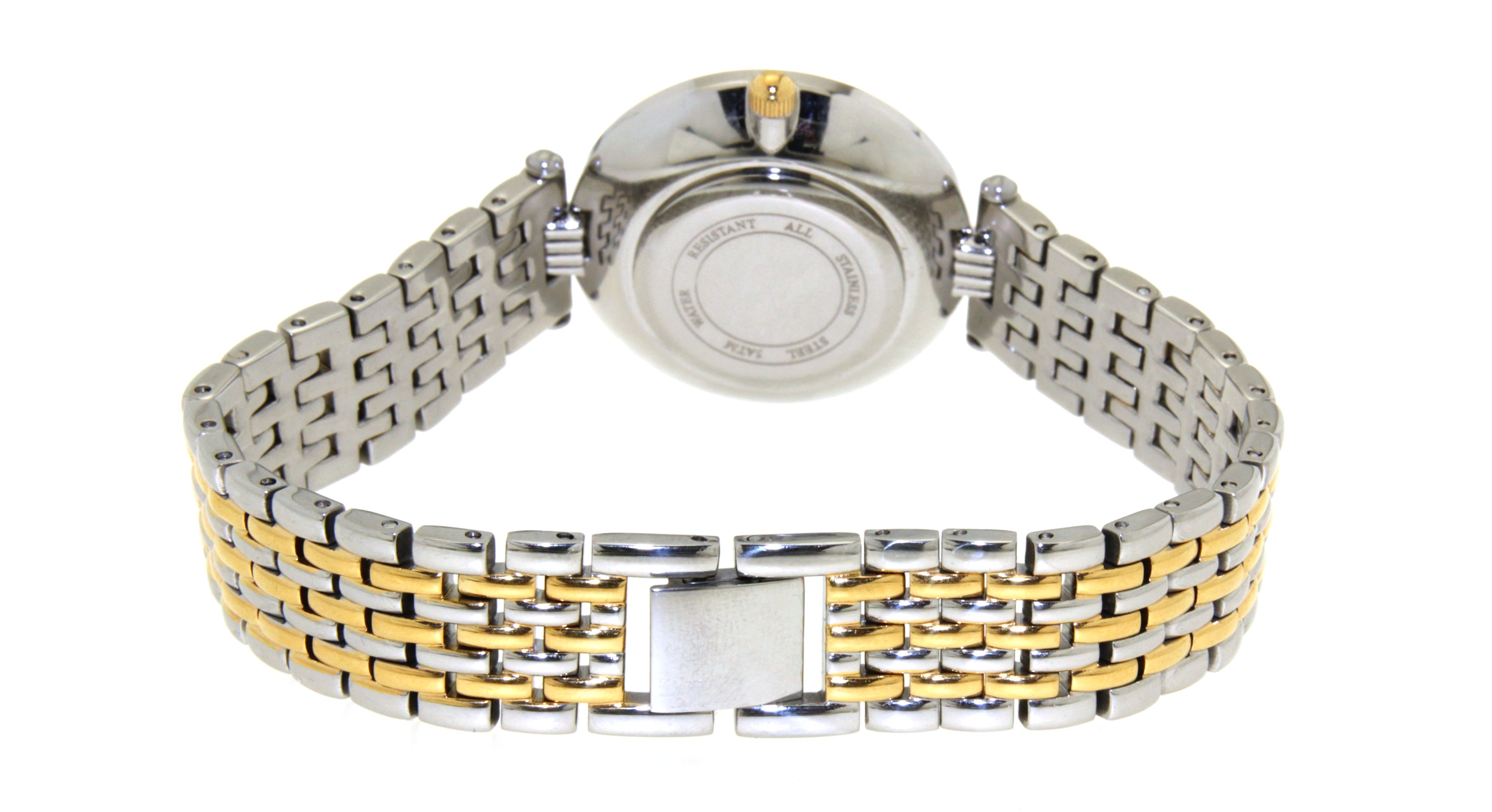 Eleganten Damenuhr, bicolorfarbig mit Quartzwerk